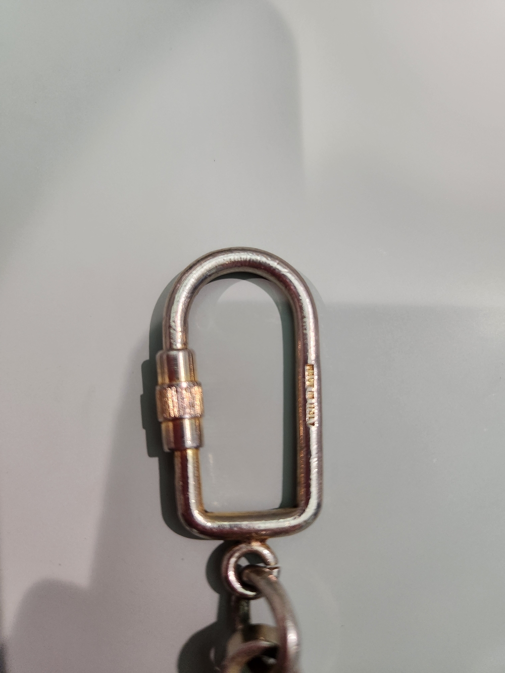 Gucci Two-Tone Silver and Gold G Logo Keychain - Picture 4 of 5